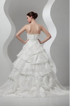 Ball Gown Sweetheart Sleeveless Lace Taffeta Wedding Dresses 2030713