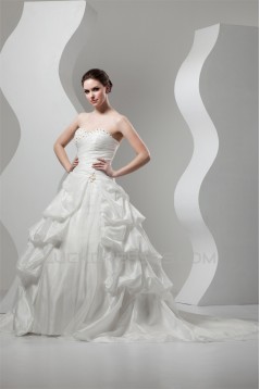 Ball Gown Sweetheart Sleeveless Lace Taffeta Wedding Dresses 2030713