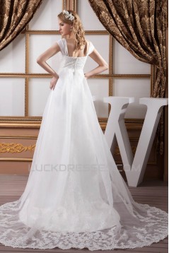 A-Line Empire Lace Straps Wedding Dresses Maternity Wedding Dresses 2030715