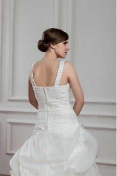 Great A-Line Sleeveless Straps Satin Organza Wedding Dresses 2030723