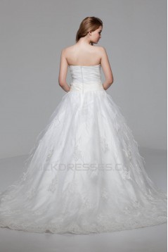 Great Ball Gown Soft Sweetheart Satin Organza Lace Wedding Dresses 2030725