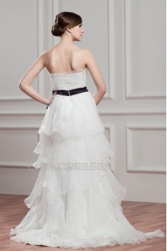 Great Satin Organza A-Line Strapless Sleeveless Wedding Dresses 2030727