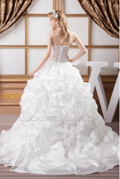 Ball Gown Halter Sleeveless Satin Tulle Lace Wedding Dresses 2030741