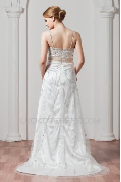 Hot Sale Spaghetti Straps Sleeveless Sheath/Column Beaded Sequin Wedding Dresses 2030751