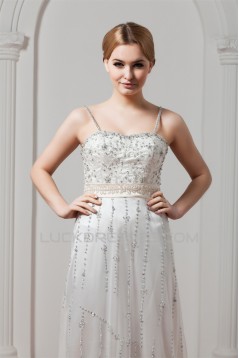 Hot Sale Spaghetti Straps Sleeveless Sheath/Column Beaded Sequin Wedding Dresses 2030751