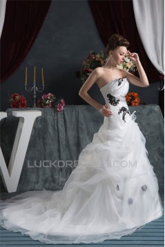 Latest Design Strapless Sleeveless A-Line Wedding Dresses 2030764