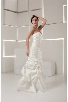 Mermaid/Trumpet Sweetheart Satin Taffeta Floor-Length Wedding Dresses 2030776