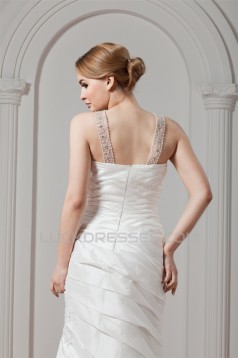 New Arrival A-Line Taffeta V-Neck Beaded Wedding Dresses 2030777