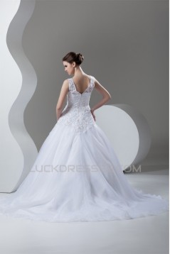 New Arrival Ball Gown Satin Organza V-Neck Sleeveless Wedding Dresses 2030778