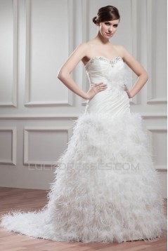 New Arrival Satin Sleeveless A-Line Sweetheart Wedding Dresses 2030781