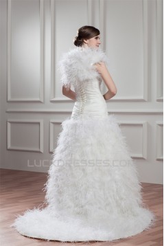 New Arrival Satin Sleeveless A-Line Sweetheart Wedding Dresses 2030781