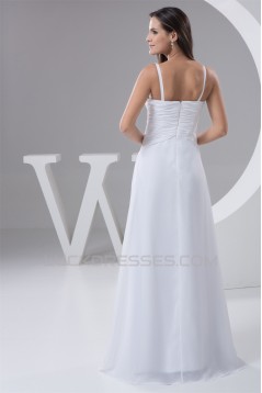 New Design A-Line Sleeveless Chiffon V-Neck Beaded Floor-Length Wedding Dresses 2030787