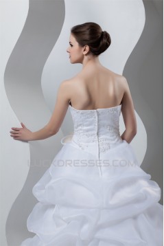 Ball Gown Sleeveless Sweetheart Satin Organza Wedding Dresses 2030788