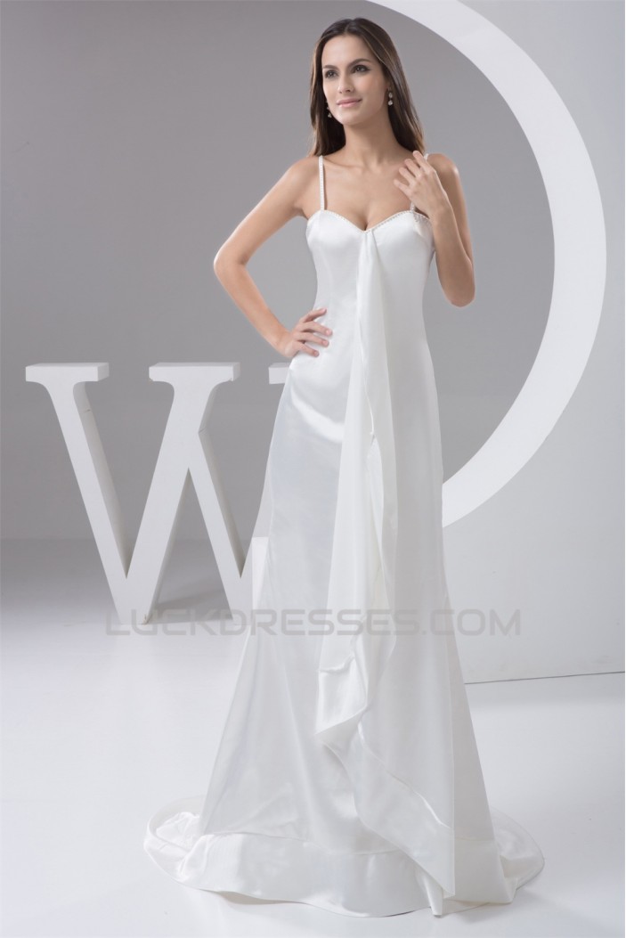 New Design Sweetheart Sleeveless Spaghetti Strap Beaded Wedding Dresses 2030789