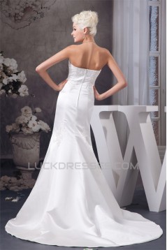 New Style Trumpet/Mermaid Sleeveless Strapless Lace Wedding Dresses 2030803