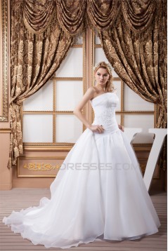 One-Shoulder A-Line Sleeveless Most Beautiful Wedding Dresses 2030814