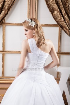 One-Shoulder A-Line Sleeveless Most Beautiful Wedding Dresses 2030814