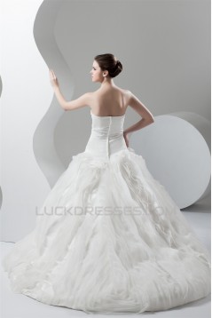 Organza Taffeta Ball Gown Sweetheart Sleeveless Wedding Dresses 2030818