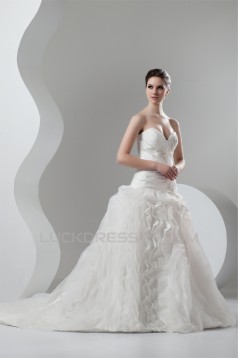 Organza Taffeta Ball Gown Sweetheart Sleeveless Wedding Dresses 2030818