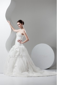 Organza Taffeta Ball Gown Sweetheart Sleeveless Wedding Dresses 2030818