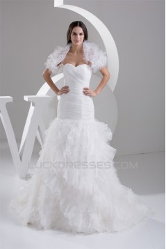 Princess Satin Fine Netting Sweetheart Sleeveless Wedding Dresses 2030824