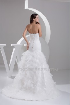 Princess Satin Fine Netting Sweetheart Sleeveless Wedding Dresses 2030824