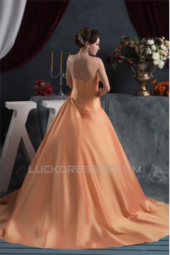 Ruffles Sleeveless Satin Taffeta Strapless Sweet Wedding Dresses 2030828