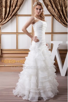 A-Line Sleeveless Soft Sweetheart Most Beautiful Wedding Dresses 2030831