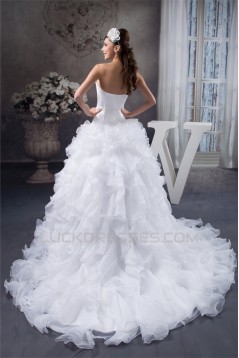 A-Line Sleeveless Strapless Most Beautiful Wedding Dresses 2030833