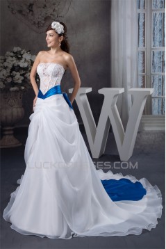 Satin Fine Netting Sweetheart A-Line Sleeveless Lace Wedding Dresses with Color 2030846