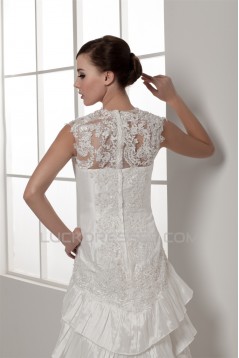 Satin Lace Taffeta Sleeveless A-Line V-Neck New Arrival Wedding Dresses 2030856