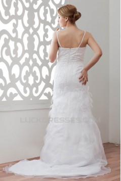 Satin Organza Sleeveless A-Line Sweetheart Embellished Wedding Dresses 2030866