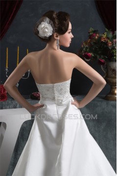 Satin Taffeta Sleeveless Strapless A-Line New Arrival Wedding Dresses 2030891