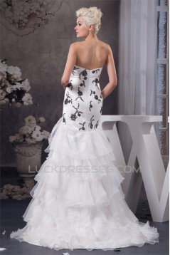 Sleeveless A-Line Sweetheart Satin Ruffles Wedding Dresses 2030915