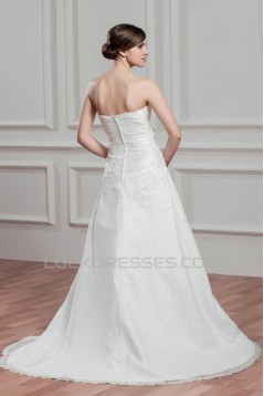 Sleeveless Lace Taffeta Sweetheart A-Line Best Wedding Dresses 2030924