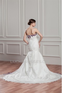 Sleeveless Mermaid/Trumpet Strapless Organza Taffeta Wedding Dresses 2030927