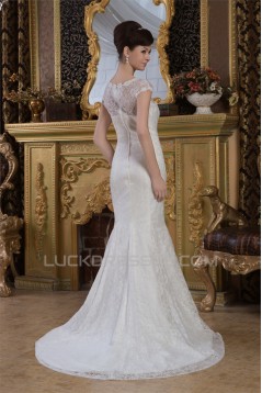 Sleeveless Portrait Satin Lace Mermaid/Trumpet New Arrival Wedding Dresses 2030932