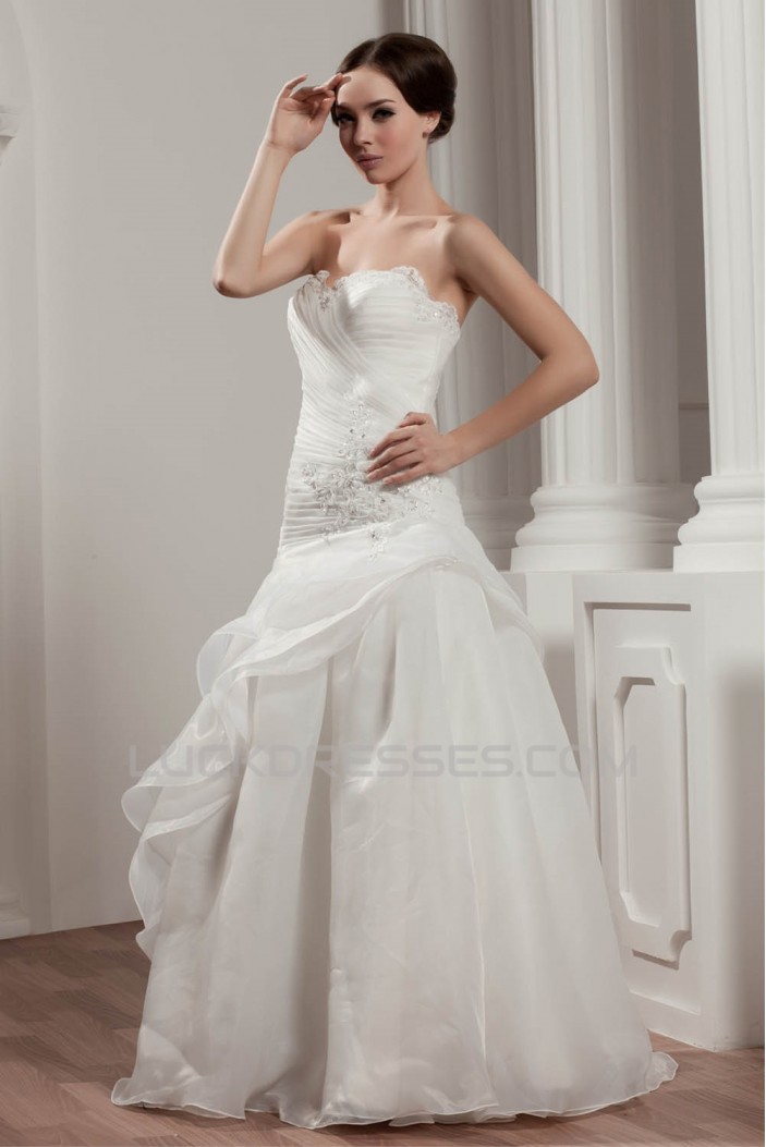 Sleeveless Satin A-Line Sweetheart Beautiful Wedding Dresses 2030936