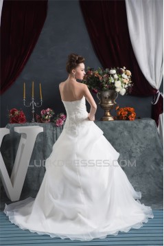 Sleeveless Satin Satin Organza Sweetheart Lace Wedding Dresses 2030943