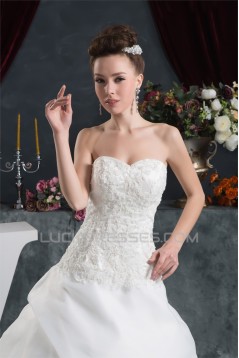 Sleeveless Satin Satin Organza Sweetheart Lace Wedding Dresses 2030943