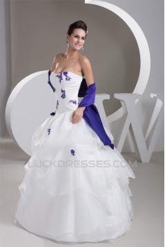 Ball Gown Sleeveless Strapless Floor-Length Wedding Dresses 2030944