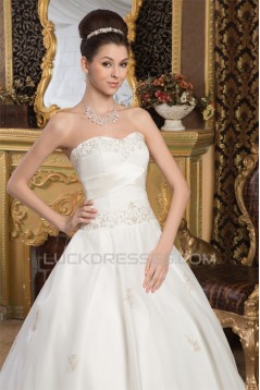 Sleeveless Soft Sweetheart Satin A-Line Beautiful Wedding Dresses 2030958