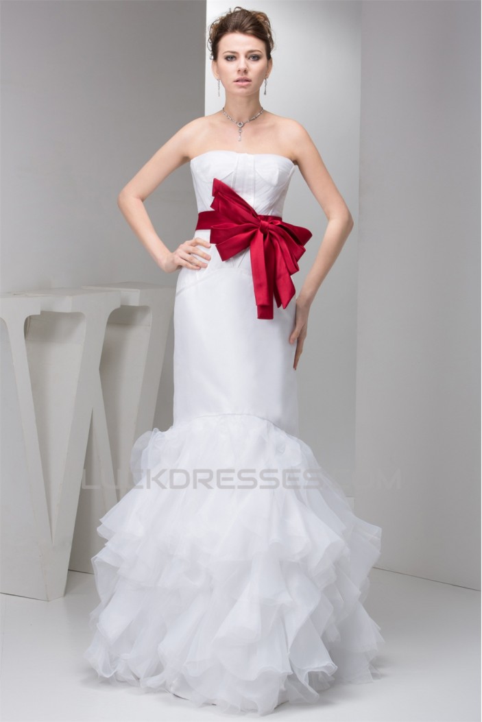 Sleeveless Strapless Satin Mermaid/Trumpet Wedding Dresses 2030964