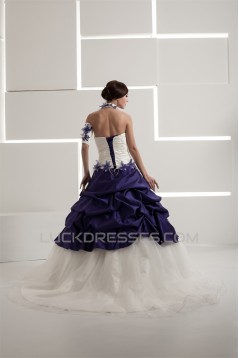 Sleeveless Strapless Satin Taffeta A-Line Wedding Dresses 2030968