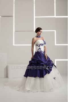 Sleeveless Strapless Satin Taffeta A-Line Wedding Dresses 2030968