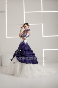 Sleeveless Strapless Satin Taffeta A-Line Wedding Dresses 2030968