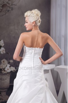 Satin Taffeta A-Line Strapless Wedding Dresses 2030984