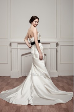 Trumpet/Mermaid Strapless Sleeveless Wedding Dresses 2030989