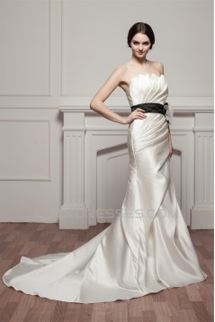 Trumpet/Mermaid Strapless Sleeveless Wedding Dresses 2030989