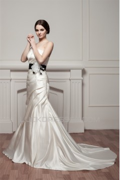 Trumpet/Mermaid Strapless Sleeveless Wedding Dresses 2030989